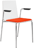 Elite Multiply Breakout Chair With Arms, White Frame & Upholstered Seat Pad - Wenge Finish
