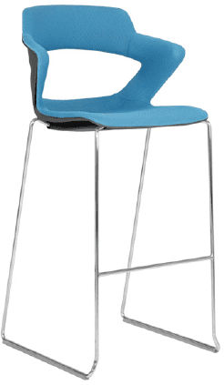 Elite Zen Sled Base Breakout Stool with Upholstered Seat and Back