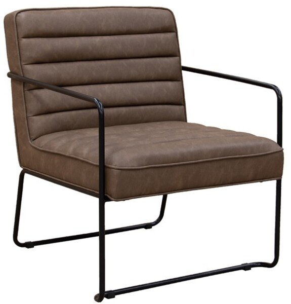 Dams Decco Ribbed Lounge Chair with Black Metal Frame - Brown