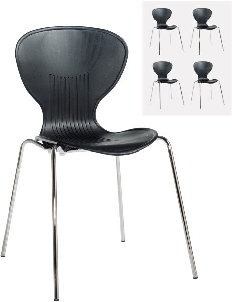 Dams Sienna - Classroom Chair (Pack of 4) - Black