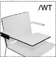 Elite Vice Versa Breakout Chair With Writing Tablet & Upholstered Seat & Back