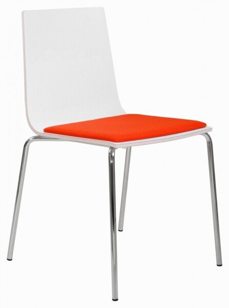 Elite Multiply Breakout Chair With Silver Frame & Upholstered Seat Pad - Beech Finish