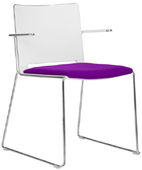 Elite Vice Versa Breakout Chair With Upholstered Seat & Arms - White Plastic